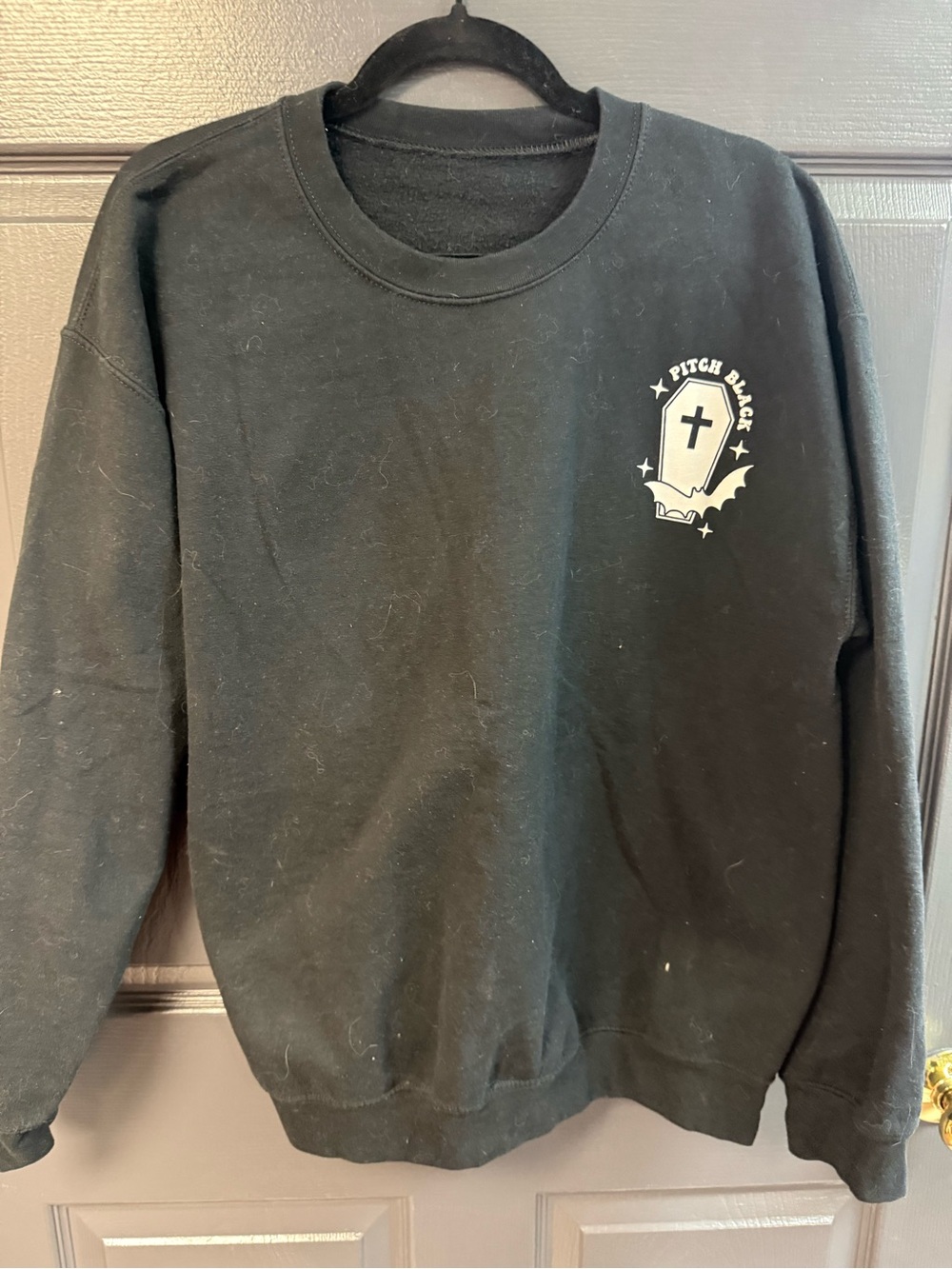 Pitch Black Graphic Crewneck Sweater - Black